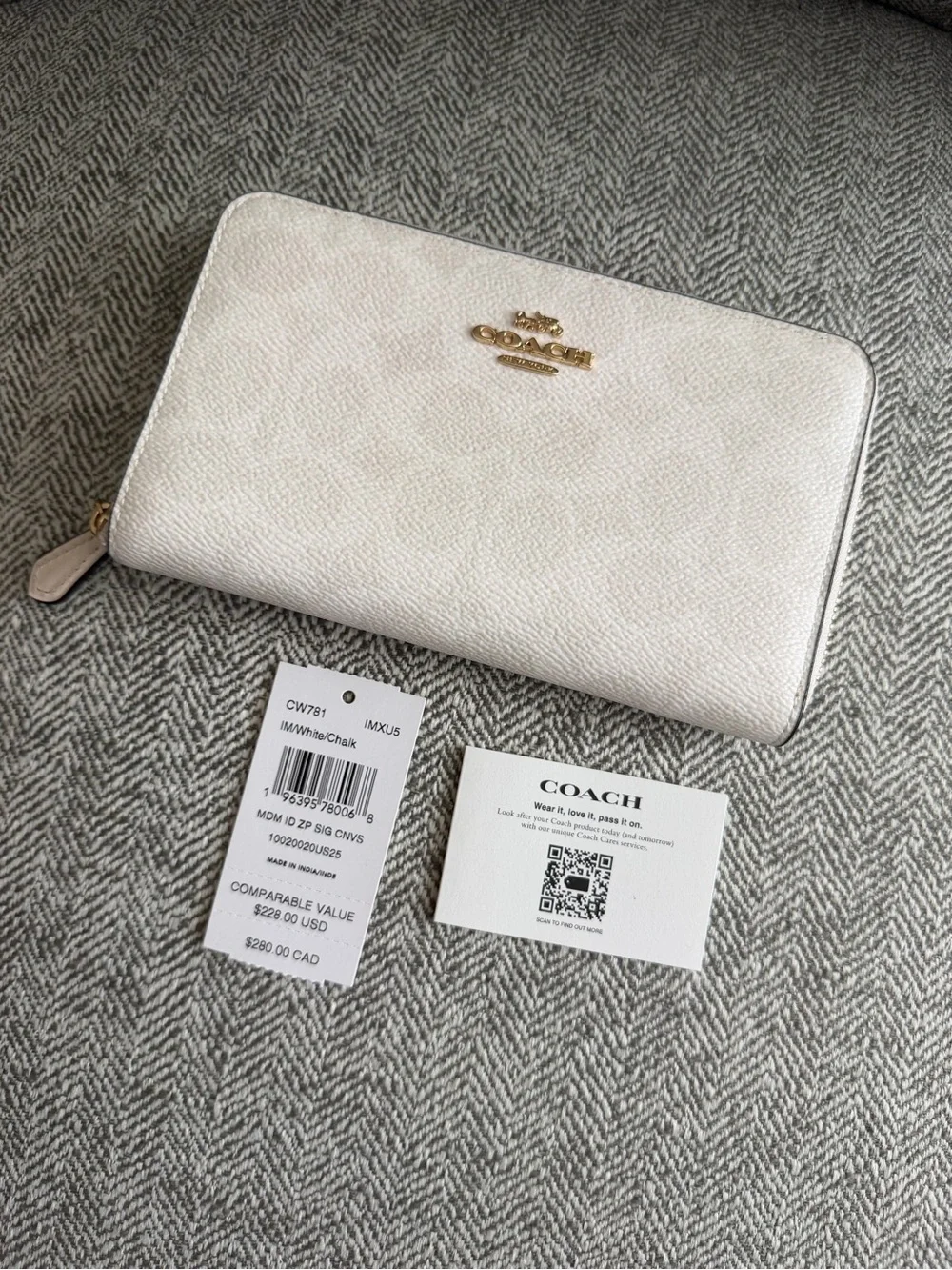 Coach Zip-Around Signature Coated Canvas